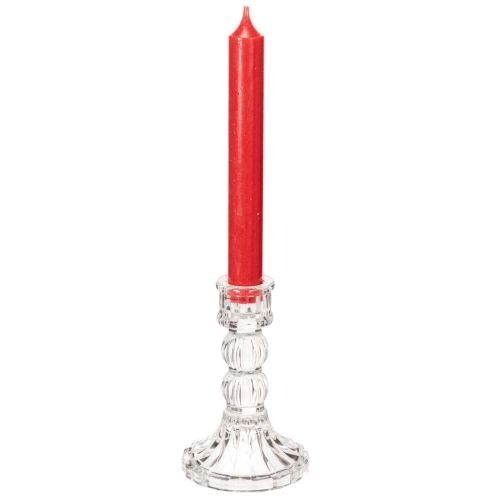 Gjennomsiktig lysestake, klassisk design, borddekorasjon, 12 cm, 2 stk. | Floristik24.no