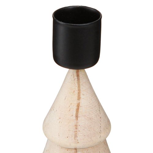 gjenstander Lysestaker i tre til juletre, naturlig størrelse H16 cm, 2 stk.