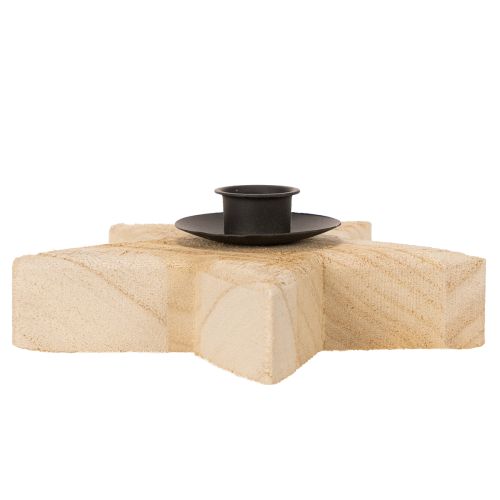 Rustikk stjernelysholder i tre