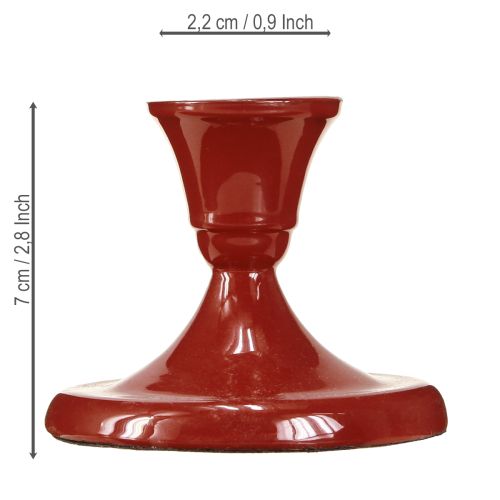 gjenstander Metalllysestake rød Ø8,5 cm H7 cm