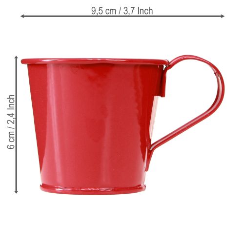 Metalllysestakekopp rød H6cm 6 stk | Floristik24.no