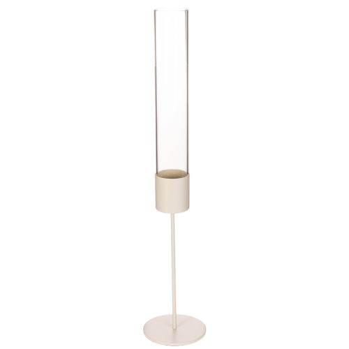 Lysestake med glassylinder på metallbase 50 cm kjøpe | Floristik24.no