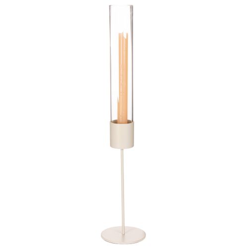 Lysestake med glassylinder på metallbase 50 cm | Floristik24.no