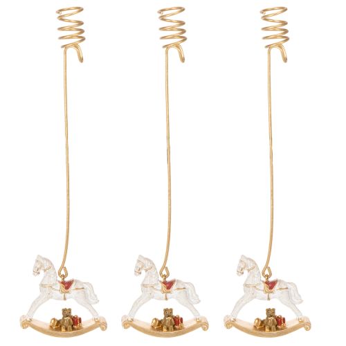 Juletrelysholder gyngehest 20 cm 3 stk | Floristik24.no