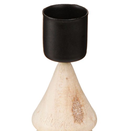 gjenstander Lysestake juletrepynt i tre naturlig H13cm 4 stk