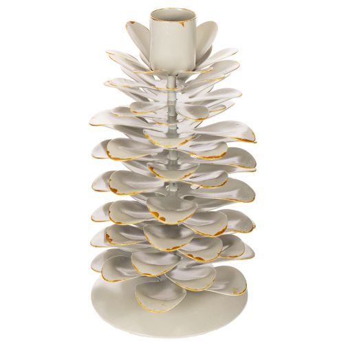 Lysestake i kongledesign for spisslys, 17 cm