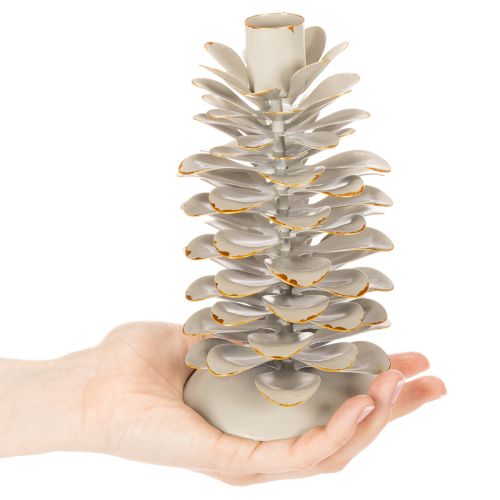 Lysestake i kongledesign for spisslys, 17 cm | Floristik24.no