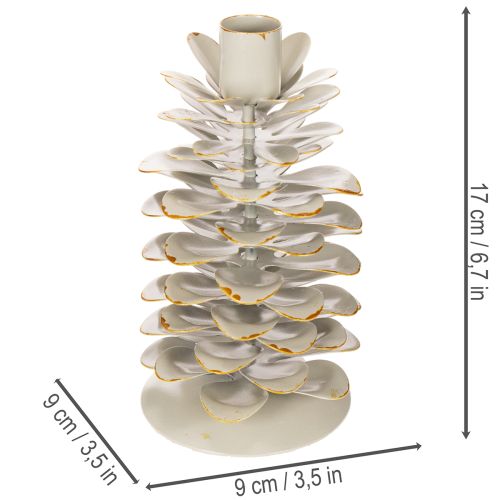 Lysestake i kongledesign for spisslys, 17 cm | Floristik24.no