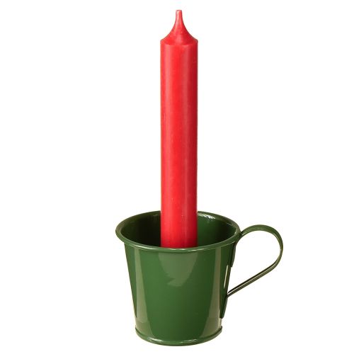 Floristik24 Konisk lysestake kopplysestake mørkegrønn H6cm 6 stk