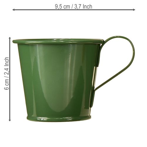 Konisk lysestake kopplysestake mørkegrønn H6cm 6 stk | Floristik24.no