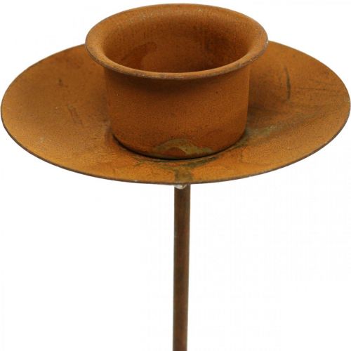 Floristik24 Metal pinne lysestake, plug-in lysestake, rust, 8 stk