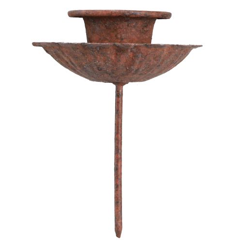 Floristik24 Pinnelysholder for plugging i rustlook Ø8,5cm H4cm 4stk