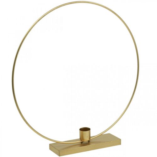 Floristik24 Dekorativ ring metalllysestake Deco Loop Golden Ø30cm