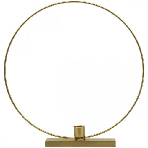Floristik24 Dekorativ ring metalllysestake Deco Loop Golden Ø30cm