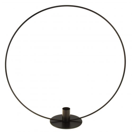 Lysholder metall svart dekorativ ring for stående Ø35cm