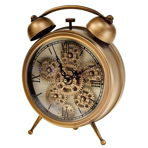 gjenstander Steampunk klokke med romerske tall vekkerklokke 23x8x29,5cm