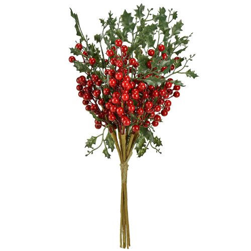Floristik24 Kunstige julebærgrener av kristtorn, Ilex 45 cm, 6 stk.