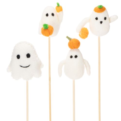 Spøkelsesfigurer på trepinner, Halloween-dekorasjon, 54 cm, 8 deler