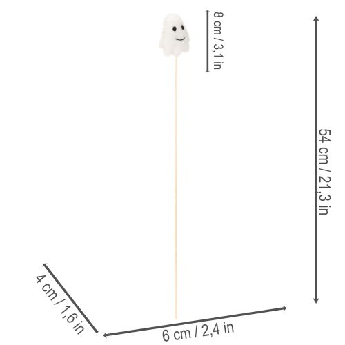 Spøkelsesfigurer på trepinner, Halloween-dekorasjon, 54 cm, 8 deler | Floristik24.no