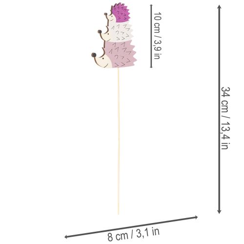 Dekorative hagepæler - Fargerik pinnsvinfamilie - 34 cm, 12 deler | Floristik24.no