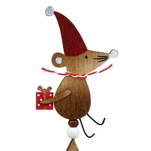 Floristik24 Plugg med mus naturlig, rød L30cm 8stk