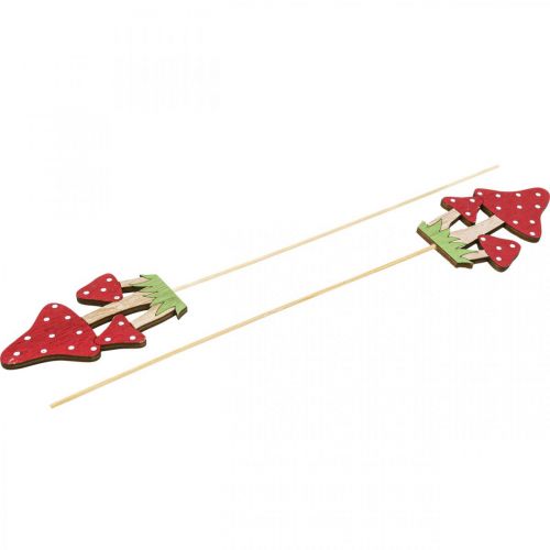 Floristik24 Blomsterplugg fluesopp dekorasjon sopp høstpynt 10cm 18 stk