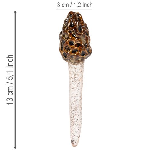 Kunstig morkelsopp dekorativ stag til blomsterpotter og bord, 13 cm, 2 stk. | Floristik24.no