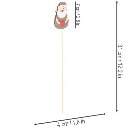Dekorative julenissestaker til blomsteroppsatser og potteplanter, 31 cm, 12 stk. | Floristik24.no