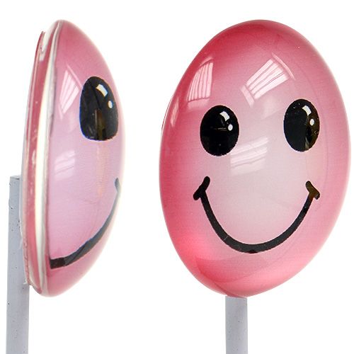 Floristik24 Deco emoticon på pinne assorterte farger 3,5cm 8stk