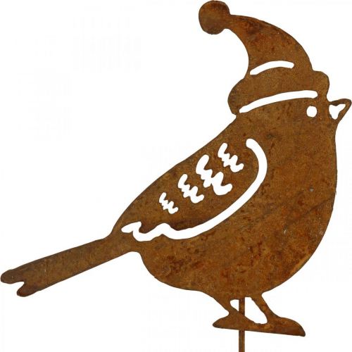 gjenstander Hage stakefugl med caps patina dekorasjon 12cm 6stk