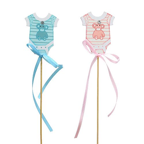 Fødselsplugg 5,5cm L25,5cm blå, rosa 24 stk