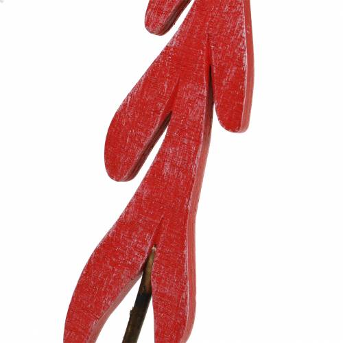 Floristik24 Dekorativ plugg gran rød / grå / hvit H42cm 6stk