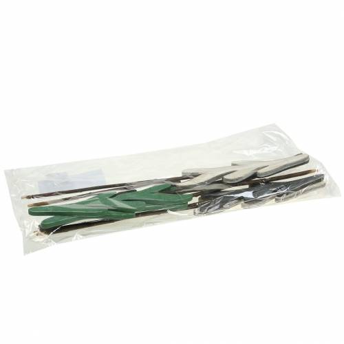 Floristik24 Dekorative plugger grangrønn / grå / hvit H42cm 8stk