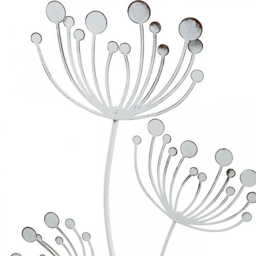 gjenstander Vårpynt, deco plug flower shabby chic hvit, sølv L87cm B18cm