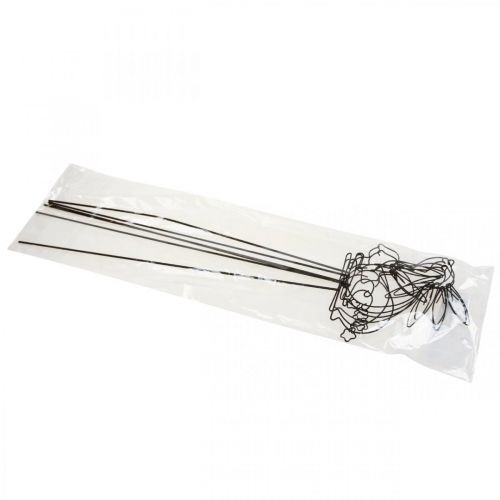Floristik24 Hagestaker Metall Kanin Svart Sengestaker 9,5–11cm 6stk
