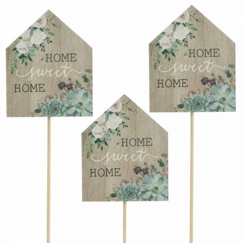Blomsterplugger tre Home Sweet Home decoration 6,5x7,5cm 18stk