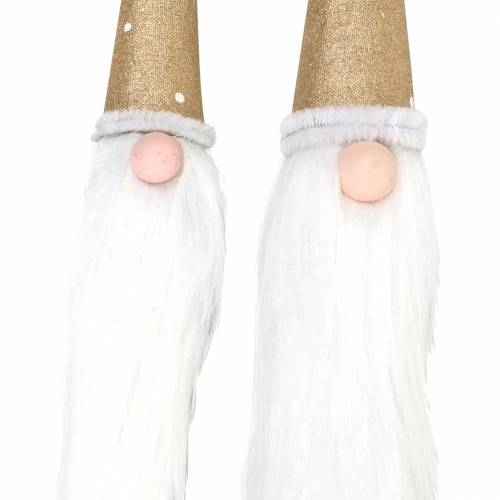 gjenstander Pluggsett av tre Gnome med skjegg laget av naturlig gren Ø3 / 3,2 cm L44 / 59 cm 2stk