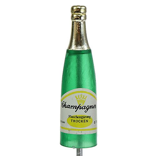 gjenstander Plugg champagneflasker brun, grønn, gul 7,5cm L28,5cm 12stk