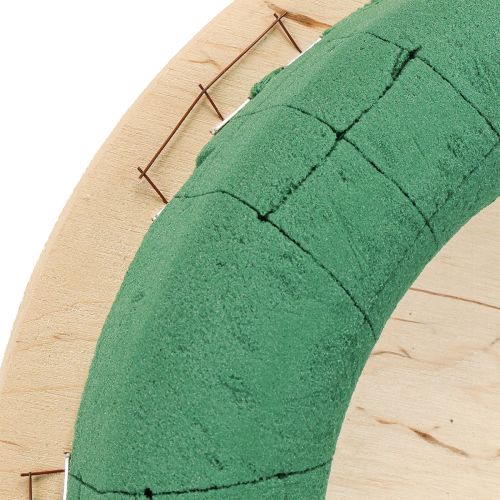 gjenstander Blomsterkrans på tre, vått blomsterskum, grønn Ø29 cm