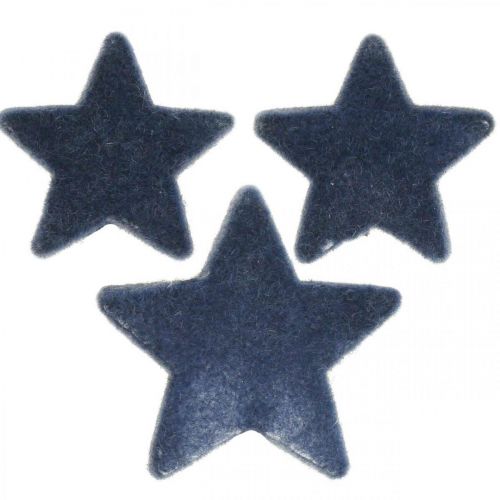 Floristik24 Julestrøssel, stjerner, blå Ø4/5cm 40p