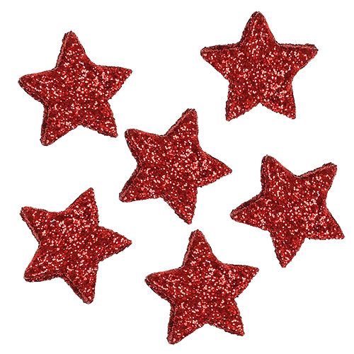 Stjerneglitter 1,5cm for dryss rød 144stk
