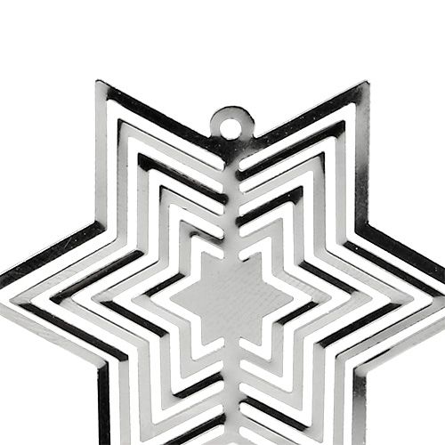 Floristik24 Stjernemetall sølv 6cm 24stk