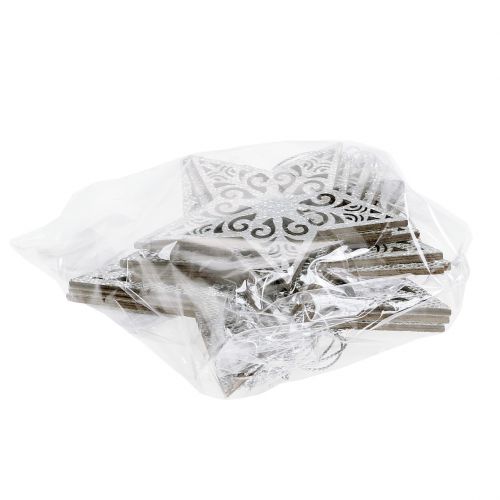 Floristik24 Stjernesølv til oppheng 8cm - 12cm 9stk