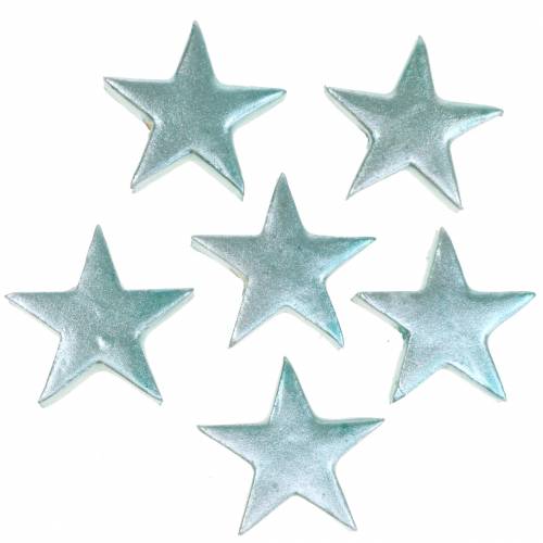 Floristik24 Deco stjerner isblå 4cm 12stk