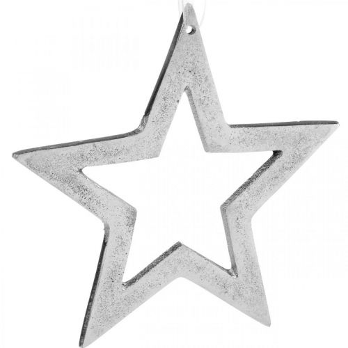 Floristik24 Stjerne for hengende sølv aluminium julepynt 15,5 × 15 cm