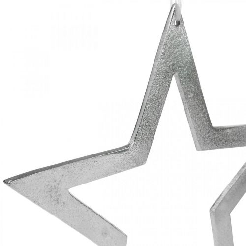 gjenstander Dekorativ stjerne for å henge sølv aluminiumsdørpynt Ø28cm