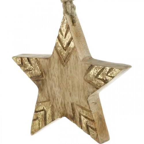 gjenstander Stjernemango tre natur, gyldne juletre dekorasjoner 12cm 4stk
