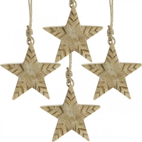 gjenstander Stjernemango tre natur, gyldne juletre dekorasjoner 12cm 4stk
