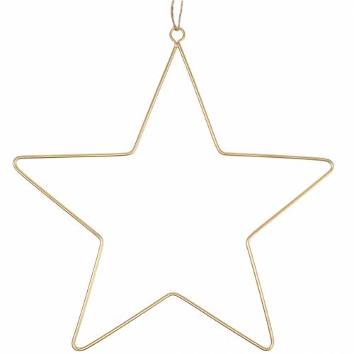 Floristik24 Dekorativ stjerne til å henge gyllent metall Ø50,5cm 2stk