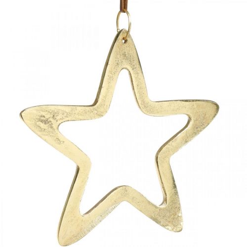 gjenstander Julevedheng, stjernedekorasjon til advent, dekorasjonsstjerne gyllen 14 × 14cm